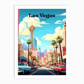 Las Vegas Nevada Streetview Travel Art Art Print