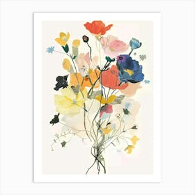 Buttercup Collage Flower Bouquet Art Print