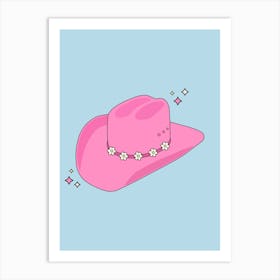 Cowboy Pink And Blue Art Print