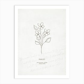 Violet Birth Flower | Antique Art Print