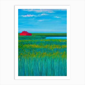 Everglades National Park United States Of America Blue Oil Painting 2  Art Print