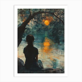 Sunset By The Lake 1 Art Print