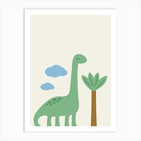 Dinosaur And Tree Art Print