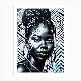 Graffiti Mural Of Beautiful Black Woman 66 Art Print