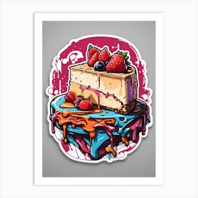 Cake With Berries Art Print