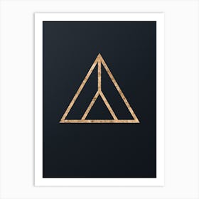 Abstract Geometric Gold Glyph on Dark Teal n.0370 Art Print