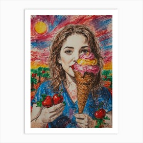 Ice Cream Girl Art Print