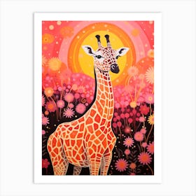 Blooming Giraffe Art Print