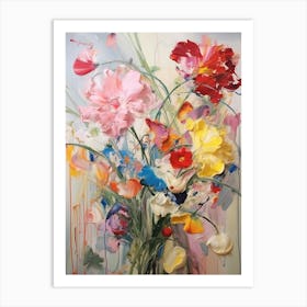 Abstract Flower Painting Carnation 4 Art Print