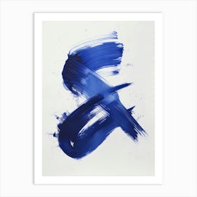 Blue Brushstrokes 2 Art Print