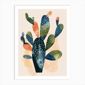 Peyote Cactus Minimalist Abstract Illustration 1 Art Print