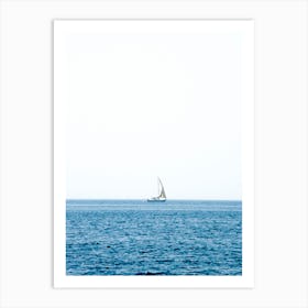 Lonely Sailboat Art Print