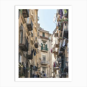 House And Balcony In Napoli, Italia Art Print