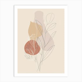 Dubai Botanical Garden Boho Line Art Art Print