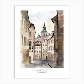 Prague Watercolour Travel Poster Art Print