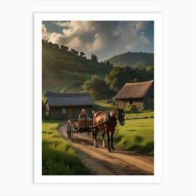 Horsedrawn Carriage In The Countryside Art Print