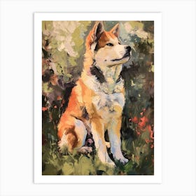 Akita Acrylic Painting 1 Art Print