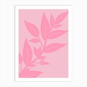 Leaves Pink Botanical Art Print