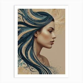 Girl with colored hair Art Print