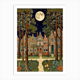 William Morris Moonlight In The Park 1 Art Print