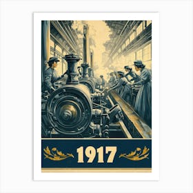 Aihrgdesign A Vintage Industrial Poster Showing Women Working 2eab482d Bd2c 45cf A6a9 Aba2df981be5 2 Art Print