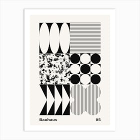 Geometric Bauhaus Poster B&W 5 Art Print