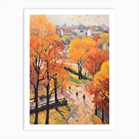 Autumn City Park Painting Kalemegdan Park Belgrade Serbia 1 Art Print