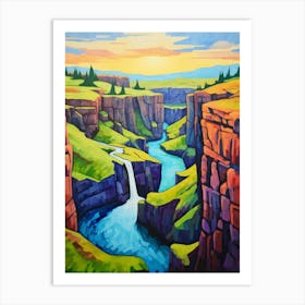 Palouse Falls State Park Retro Park 4 Art Print