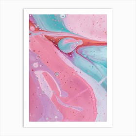 Pink And Blue Water Art Print
