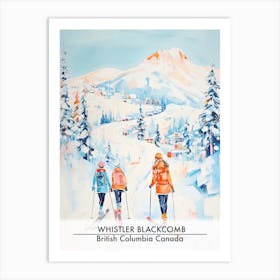 Whistler Blackcomb   British Columbia Canada, Ski Resort Poster Illustration 1 Art Print