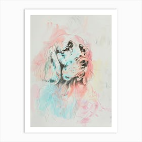 Colourful Bergamasco Sheepdog Abstract Line Illustration 3 Art Print