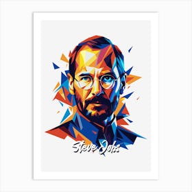 Steve Jobs 02 Portrait WPAP Pop Art Art Print