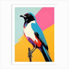 Andy Warhol Style Bird Magpie 6 Art Print