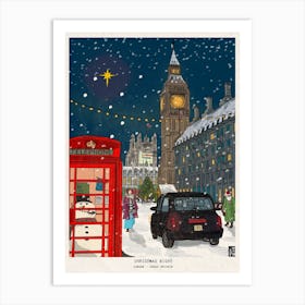 London Cityscape At Christmas Art Print