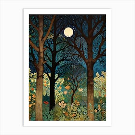 William Morris Night In The Woods 8 Art Print