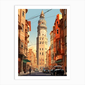Galata Tower Pixel Art 2 Art Print