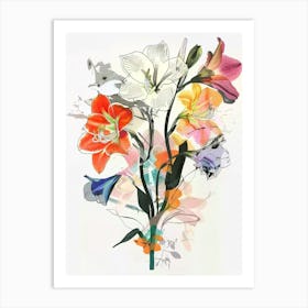 Amaryllis 1 Collage Flower Bouquet Art Print