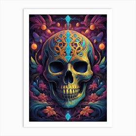 Psychedelic Skull 2 Art Print