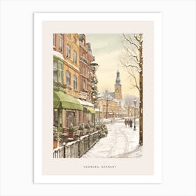 Vintage Winter Poster Hamburg Germany 1 Art Print