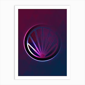 Geometric Neon Glyph on Jewel Tone Triangle Pattern 004 Art Print