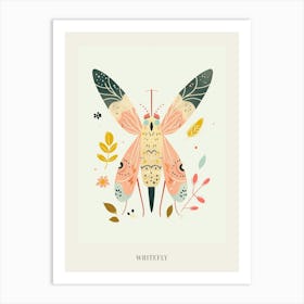 Colourful Insect Illustration Whitefly 17 Poster Art Print