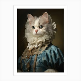 Cat In Medieval Robes Rococo Style  4 Art Print
