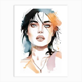 Watercolor Portrait Of A Woman 1 Art Print