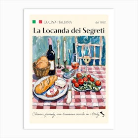 La Locanda Dei Segreti Trattoria Italian Poster Food Kitchen Art Print
