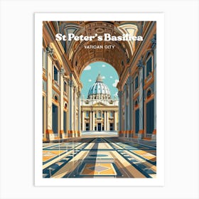 St Peter S Basilica Vatican City Digital Travel Art Art Print