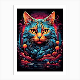 Psychedelic Cat 8 Art Print