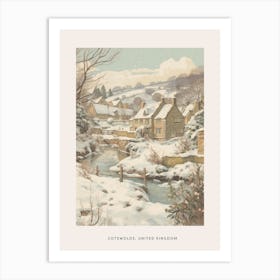 Vintage Winter Poster Cotswolds United Kingdom 1 Art Print