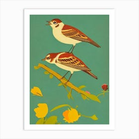 Lark Midcentury Illustration Bird Art Print