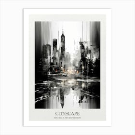 Cityscape Abstract Black And White 3 Poster Art Print