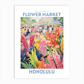 Honolulu Hawaii Flower Market Floral Art Print Travel Print Plant Art Modern Style Art Print